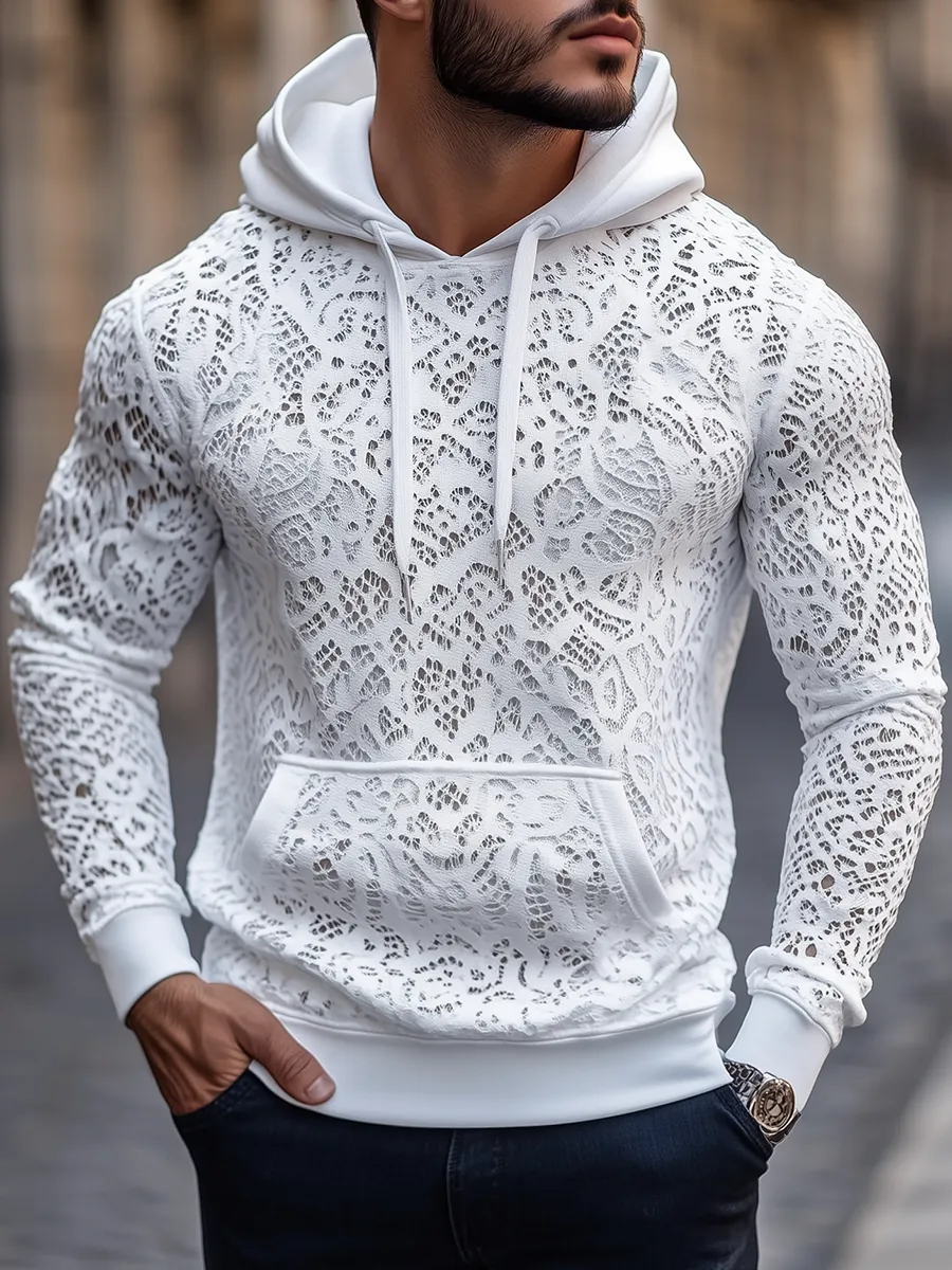 Men's Fashion Lace Hoodie