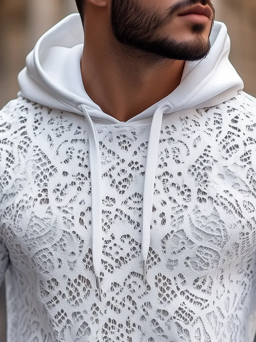 Men's Fashion Lace Hoodie