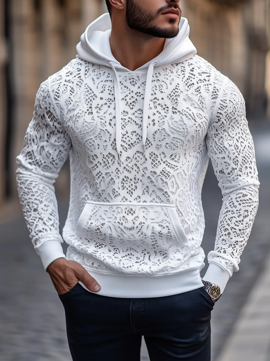 Men's Fashion Lace Hoodie