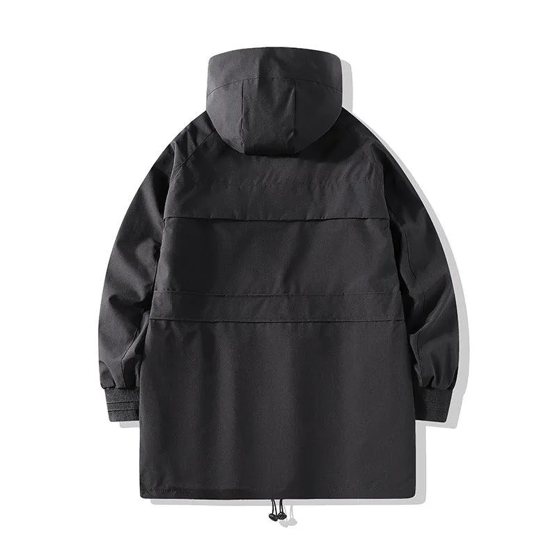 Men's Hooded Multi-Pocket Windbreaker - Lightweight