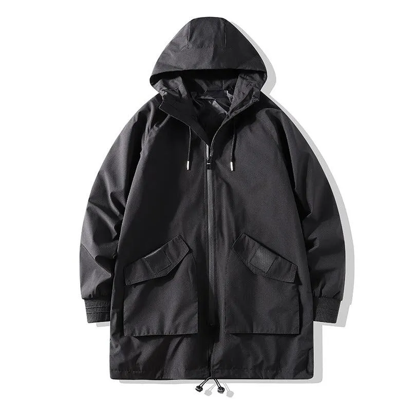 Men's Hooded Multi-Pocket Windbreaker - Lightweight