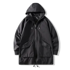 Men's Hooded Multi-Pocket Windbreaker - Lightweight
