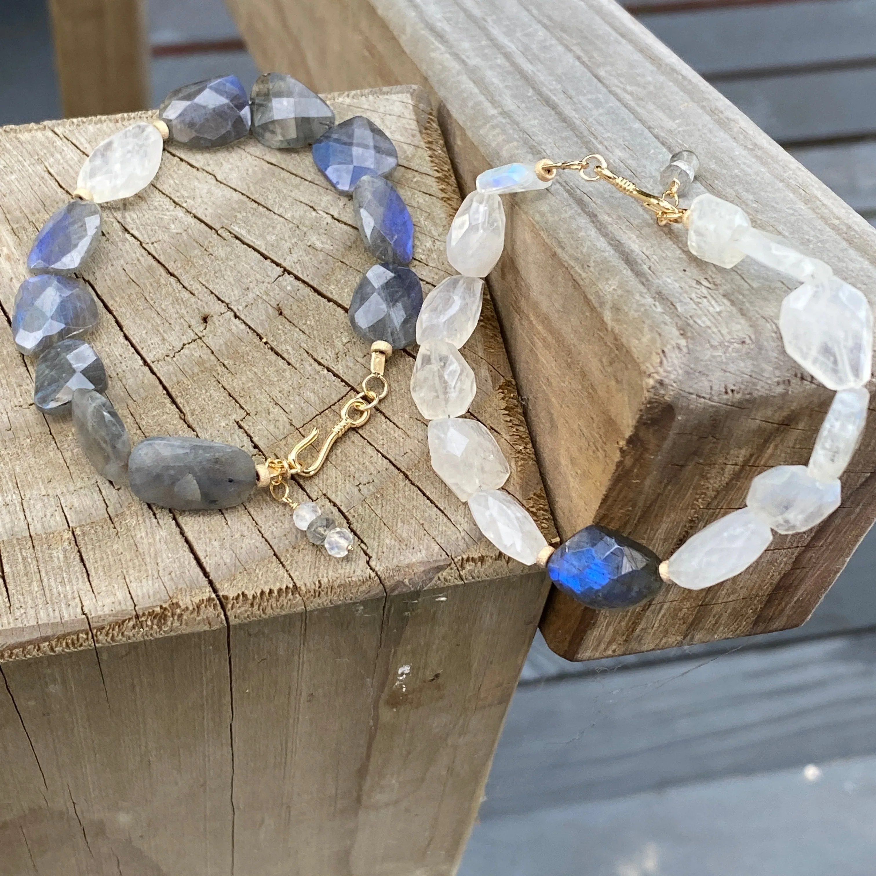 Moonlight Moonstone & Labradorite Gemstone Bracelet