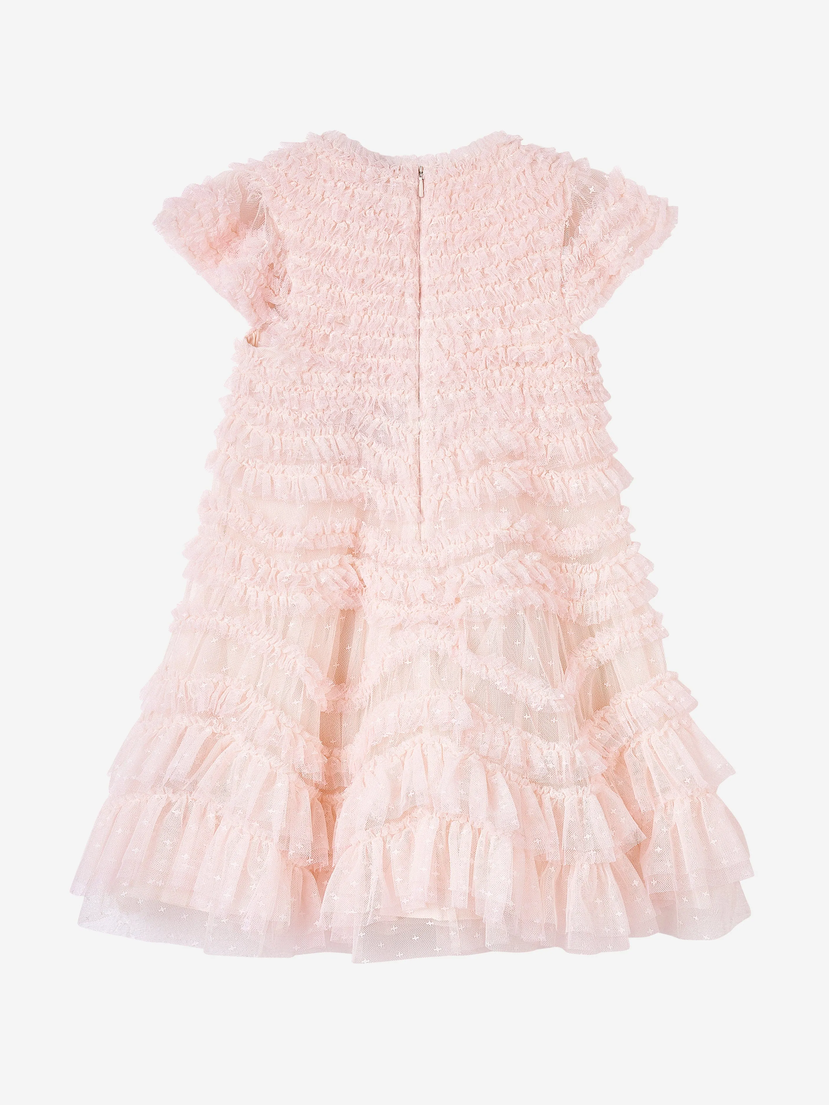 Needle & Thread Girls Wild Rose Ruffle Dress in Ivory