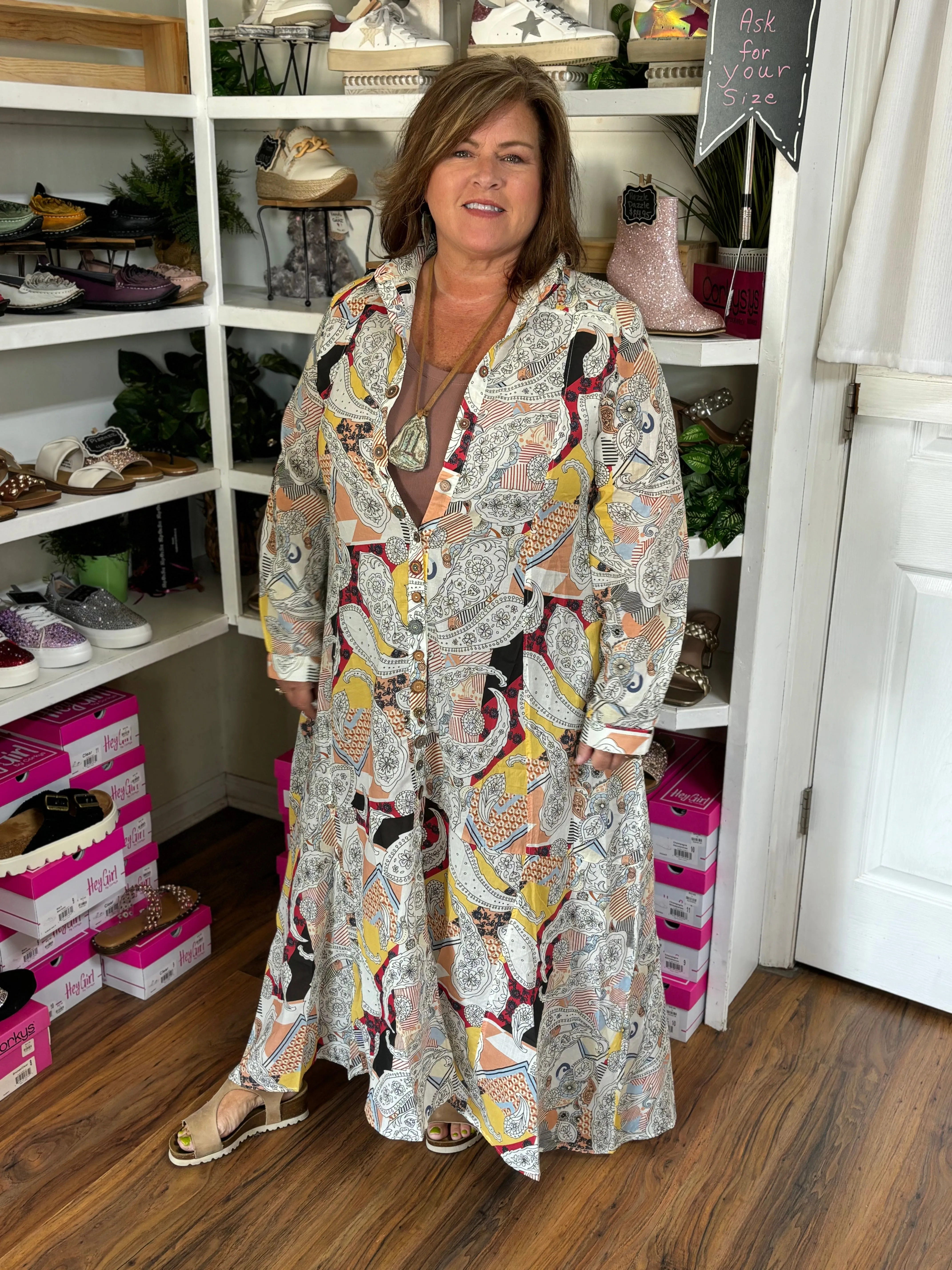 Paisley Skies Duster Dress