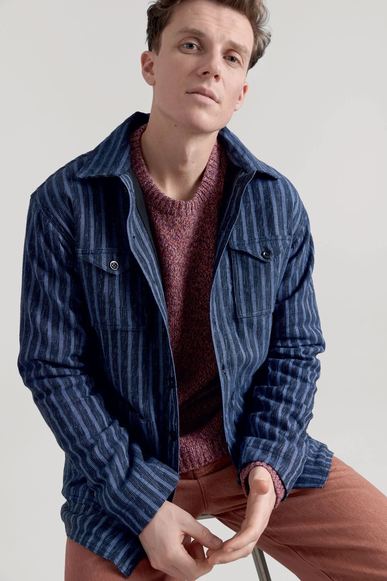 Piet Handwoven Jacket Blue