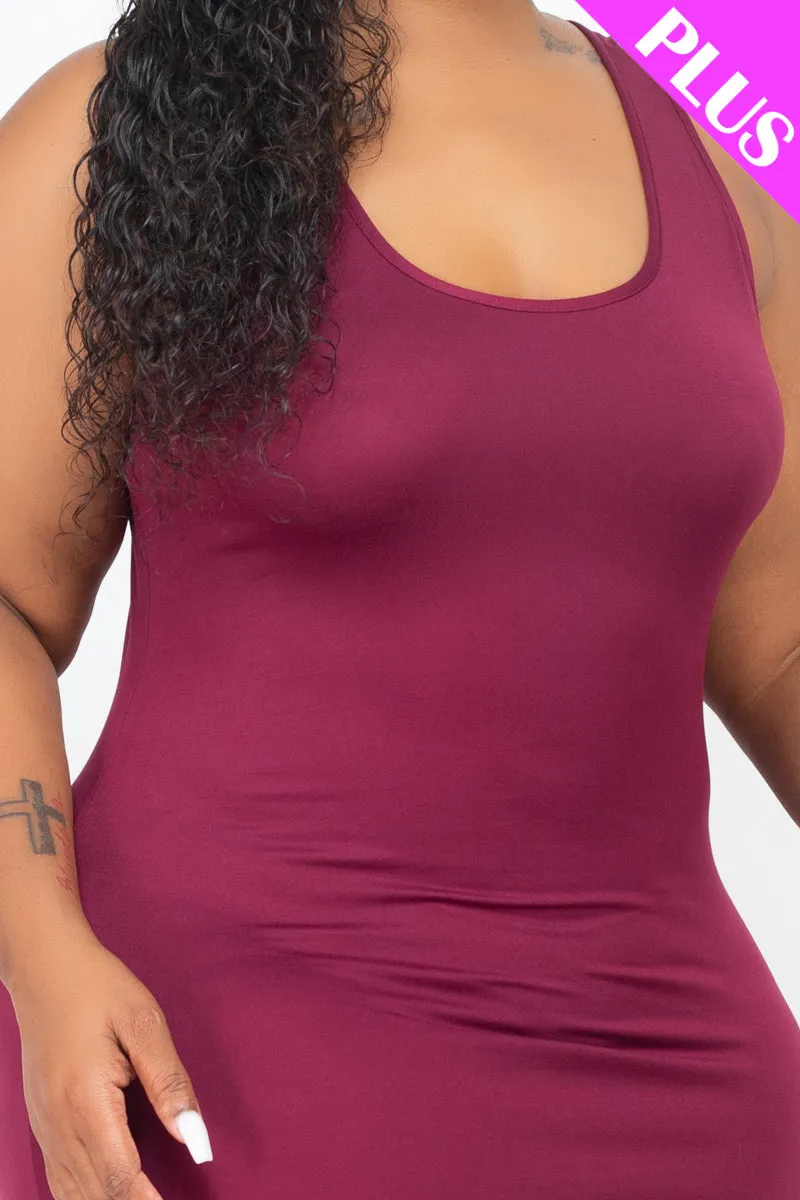 Plus Size Solid Basic Maxi Dress