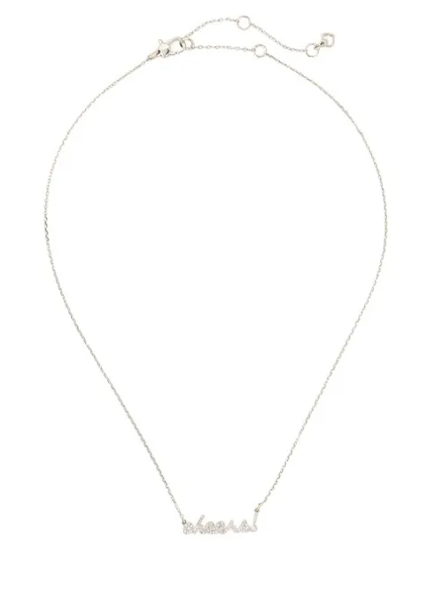 "Cheers" Crystal Pendant Silver