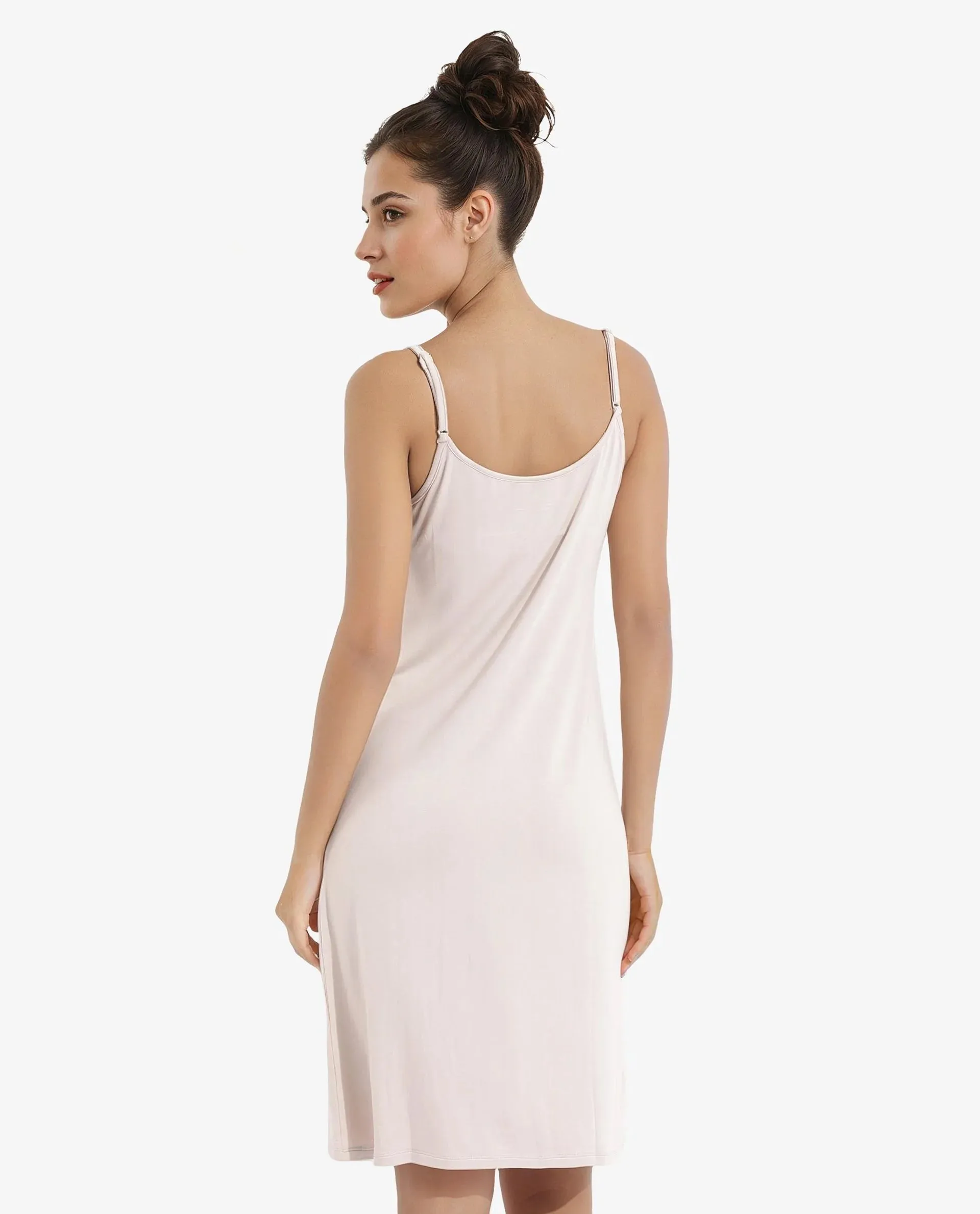 Rareism Women Slippy Beige Modal Fabric Solid Inner Wear