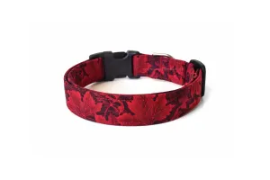 Red Maple Leaves Dog Collar