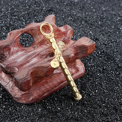Retro Punk Men's Golden Book Cross Pendant - Stainless Steel Jewelry for Modern Fashion