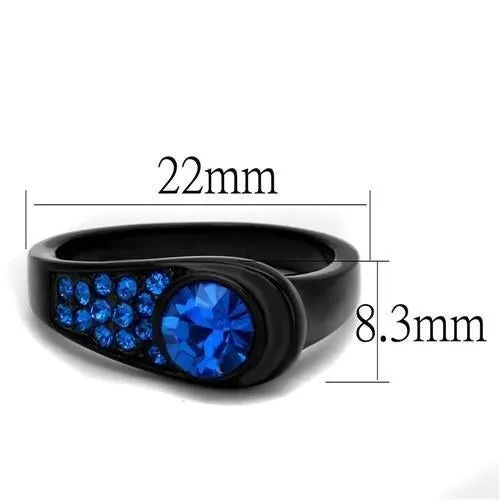 Ring Top GRD Crystal Capri Blue TK2279 for Women Style Stainless