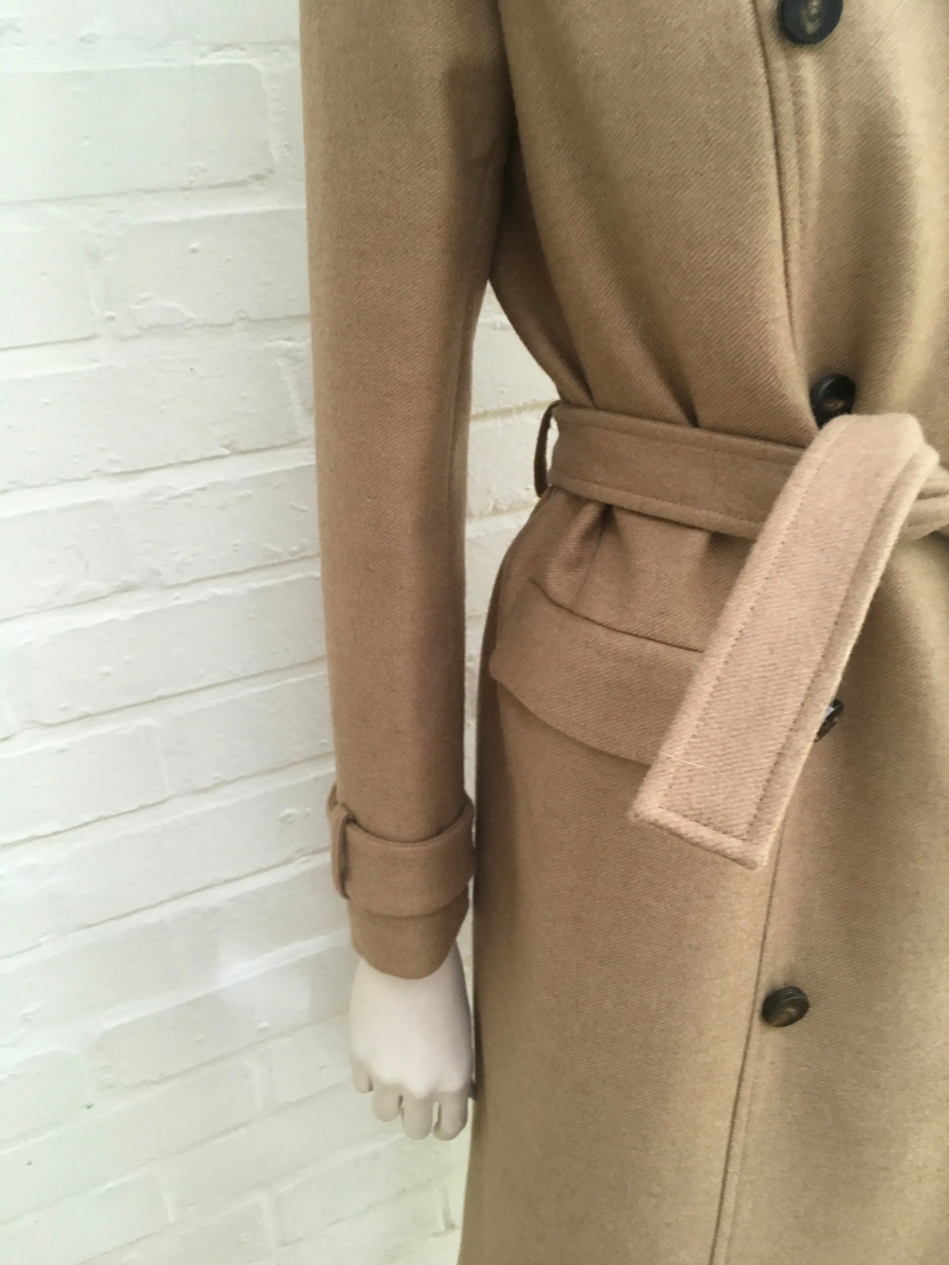 Roberto Cavalli Runaway Beige Fur Trim Coat Size I 40 UK 8 US 4 S SMALL ladies