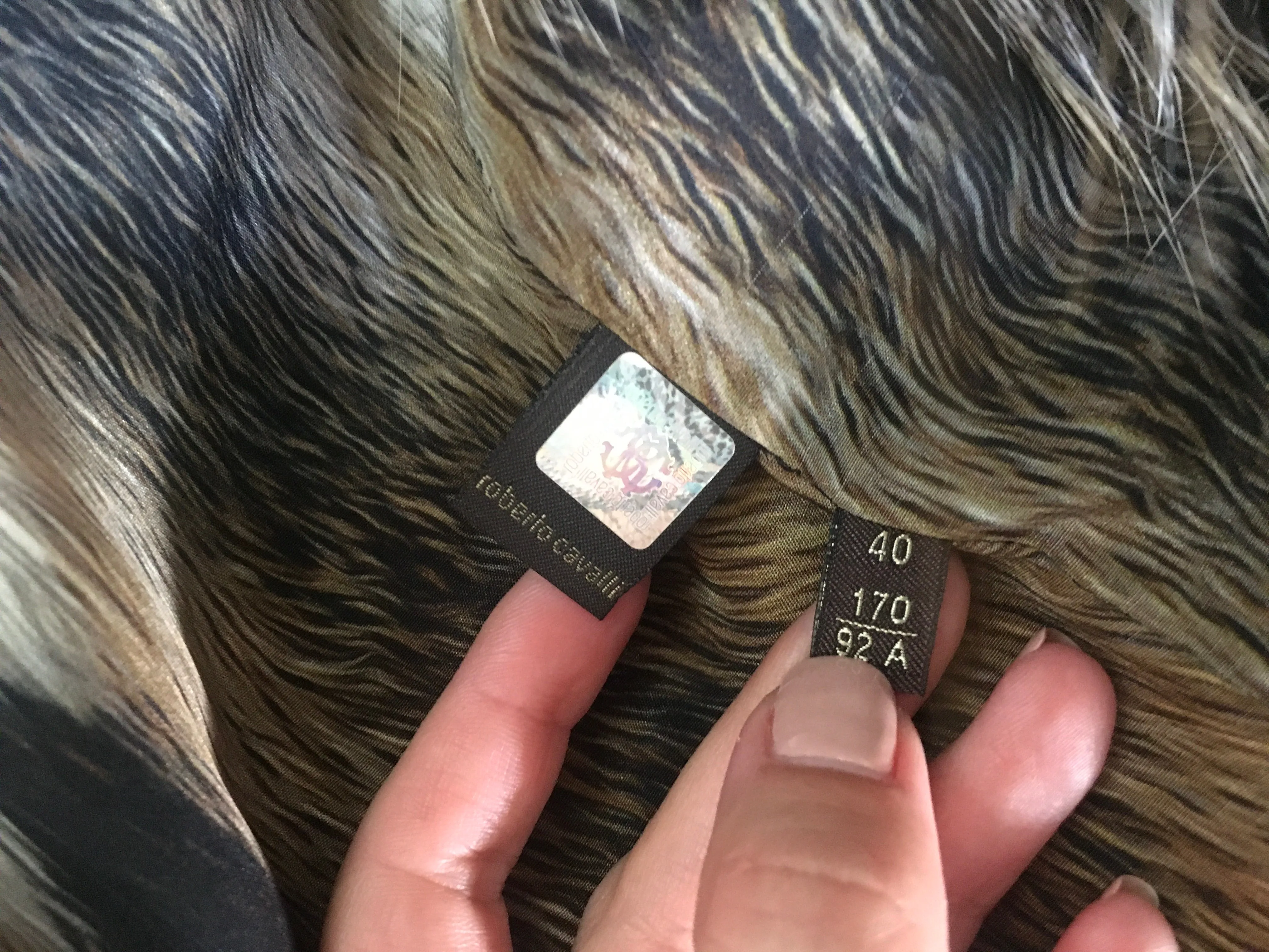 Roberto Cavalli Runaway Beige Fur Trim Coat Size I 40 UK 8 US 4 S SMALL ladies