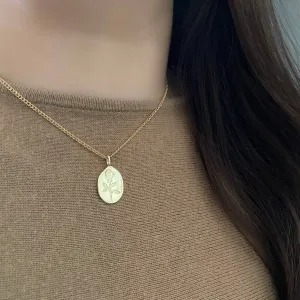 Rose Flower Medallion Coin Layering necklace 18k gold filled