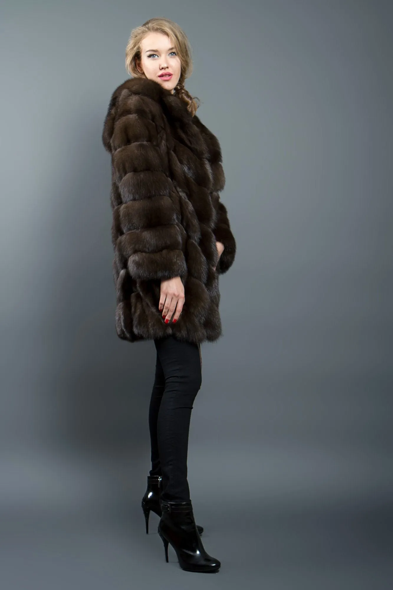 Russian Sable Fur Coat with Hood