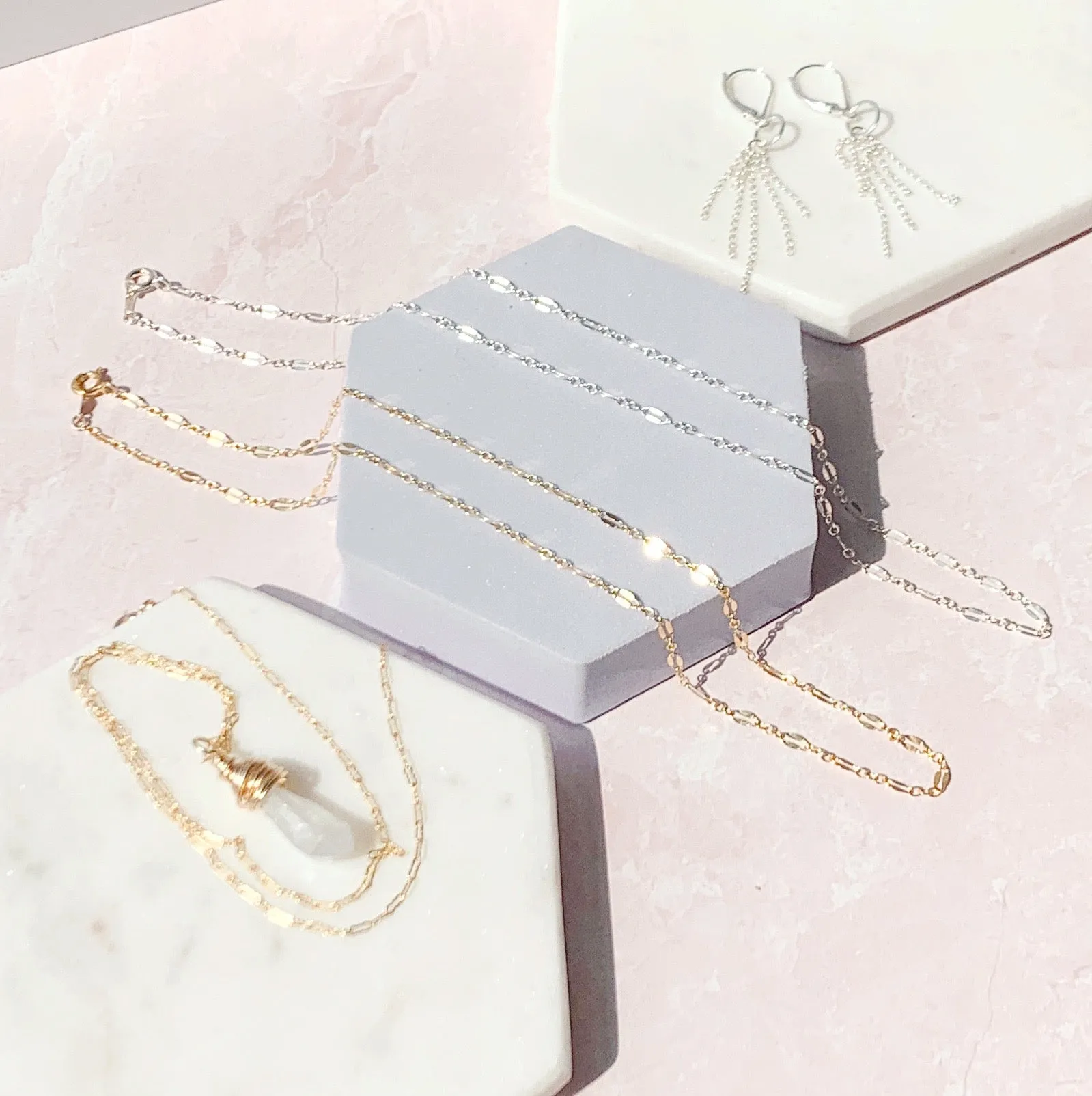 Sequin Layering Chain Necklace