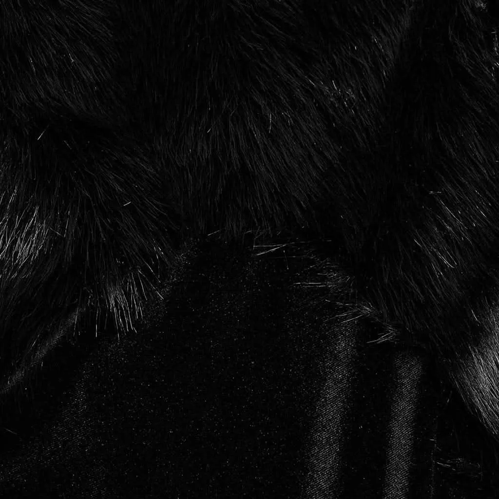 Sherpa Fur Collar Cape