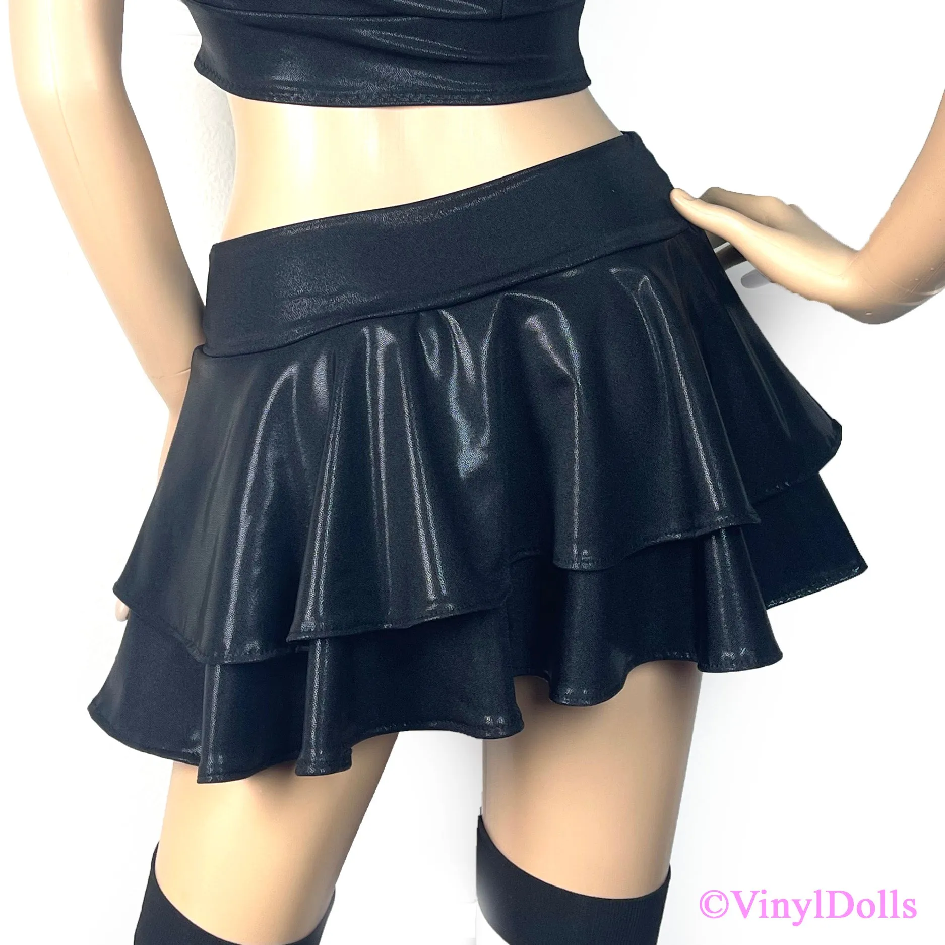 Shiny Black Skirt