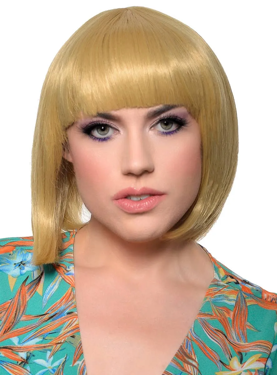 Short Blonde Heat Resistant Bob Fashion Wig with Fringe