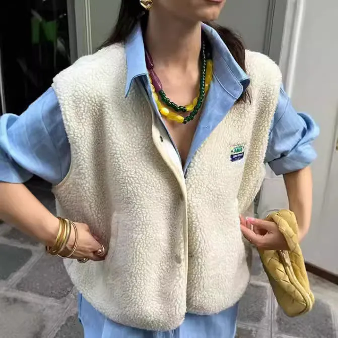 Single-Breasted Loose Vest Jacket