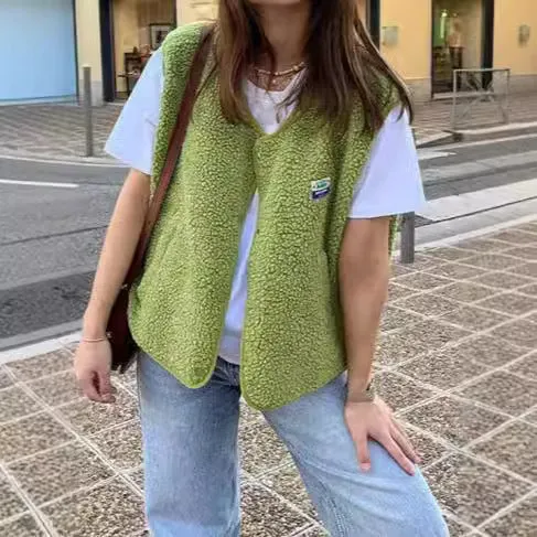 Single-Breasted Loose Vest Jacket