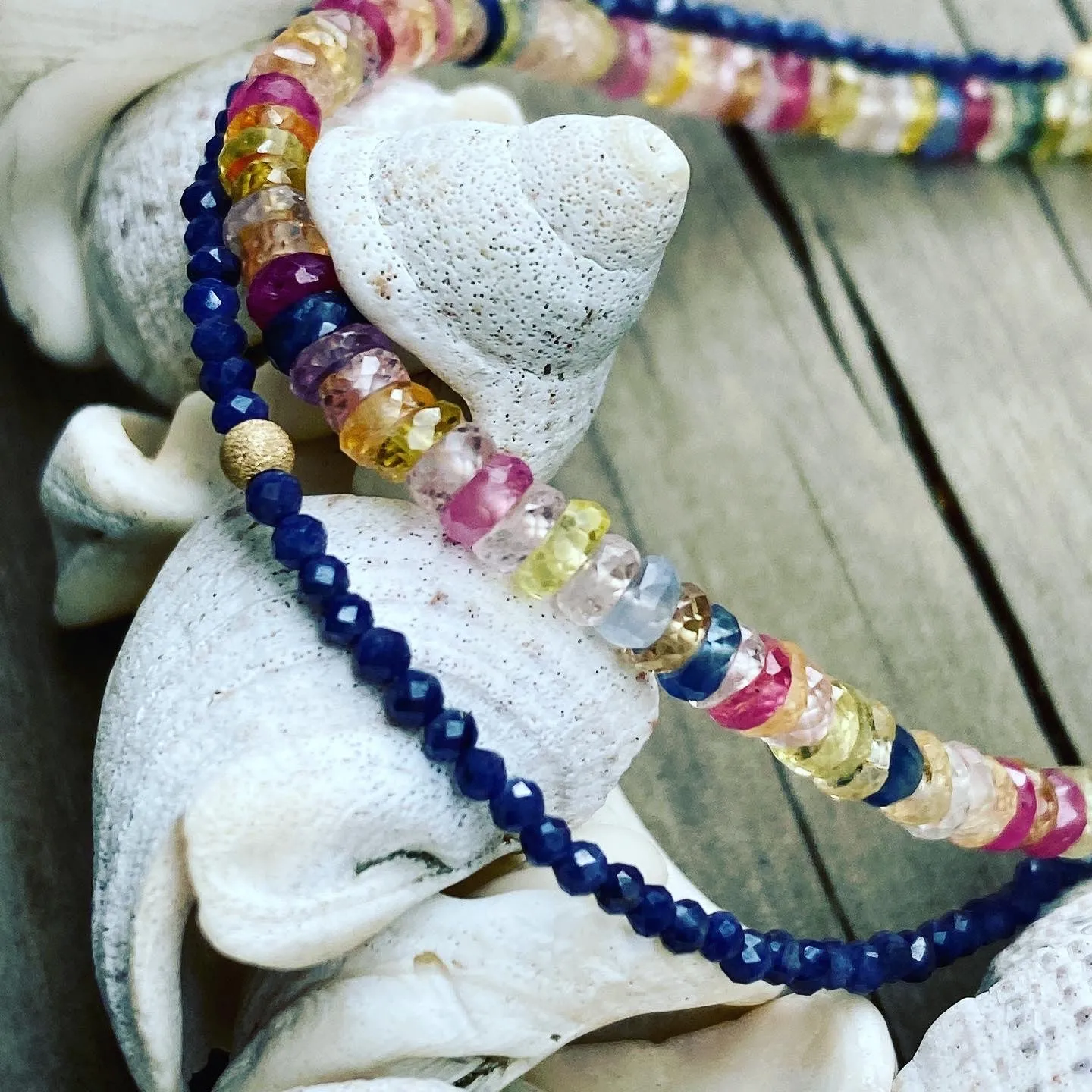 Skinny Blue Sapphire Layering or Stacking Bracelet