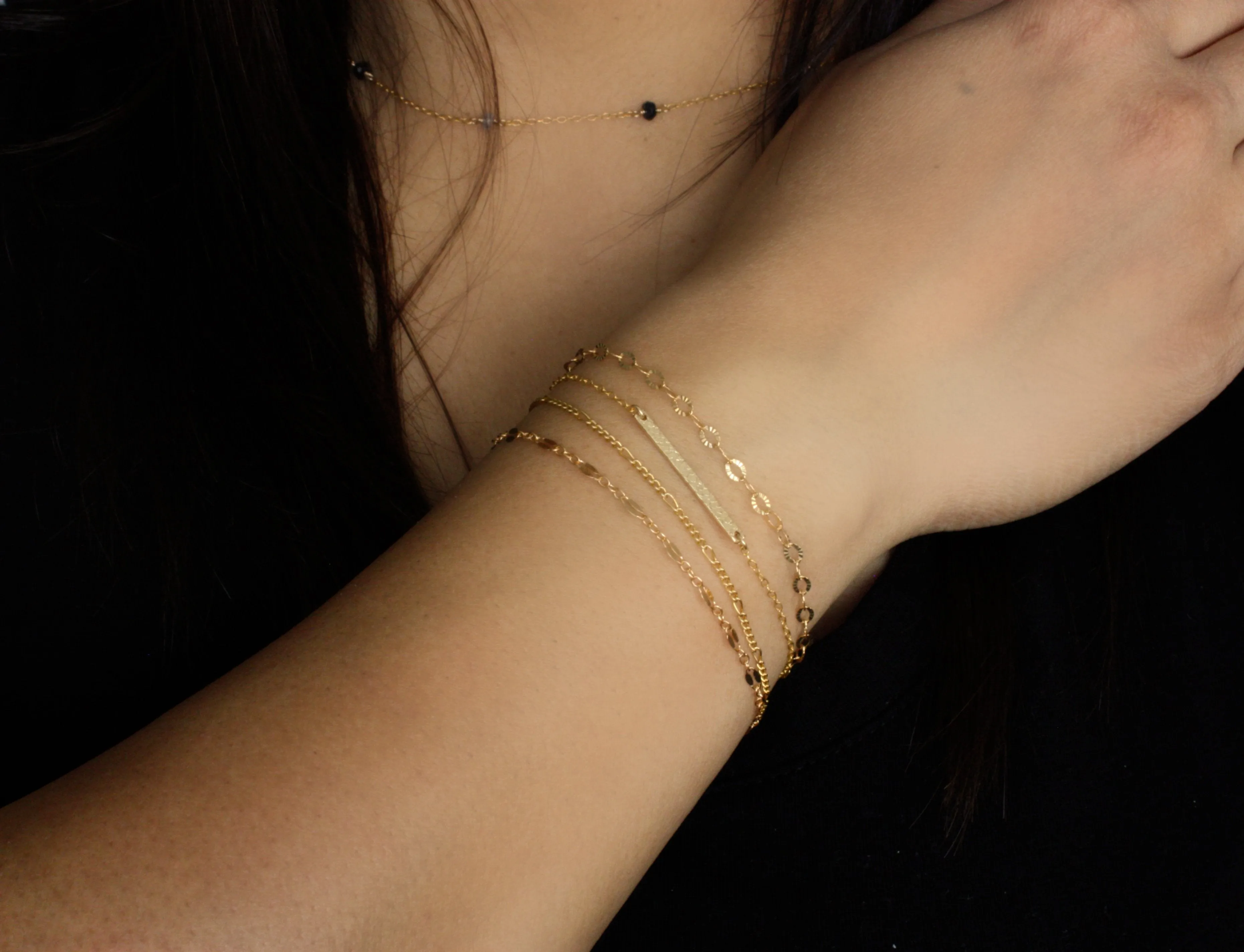 Smooth Bar Gold Layering Bracelet