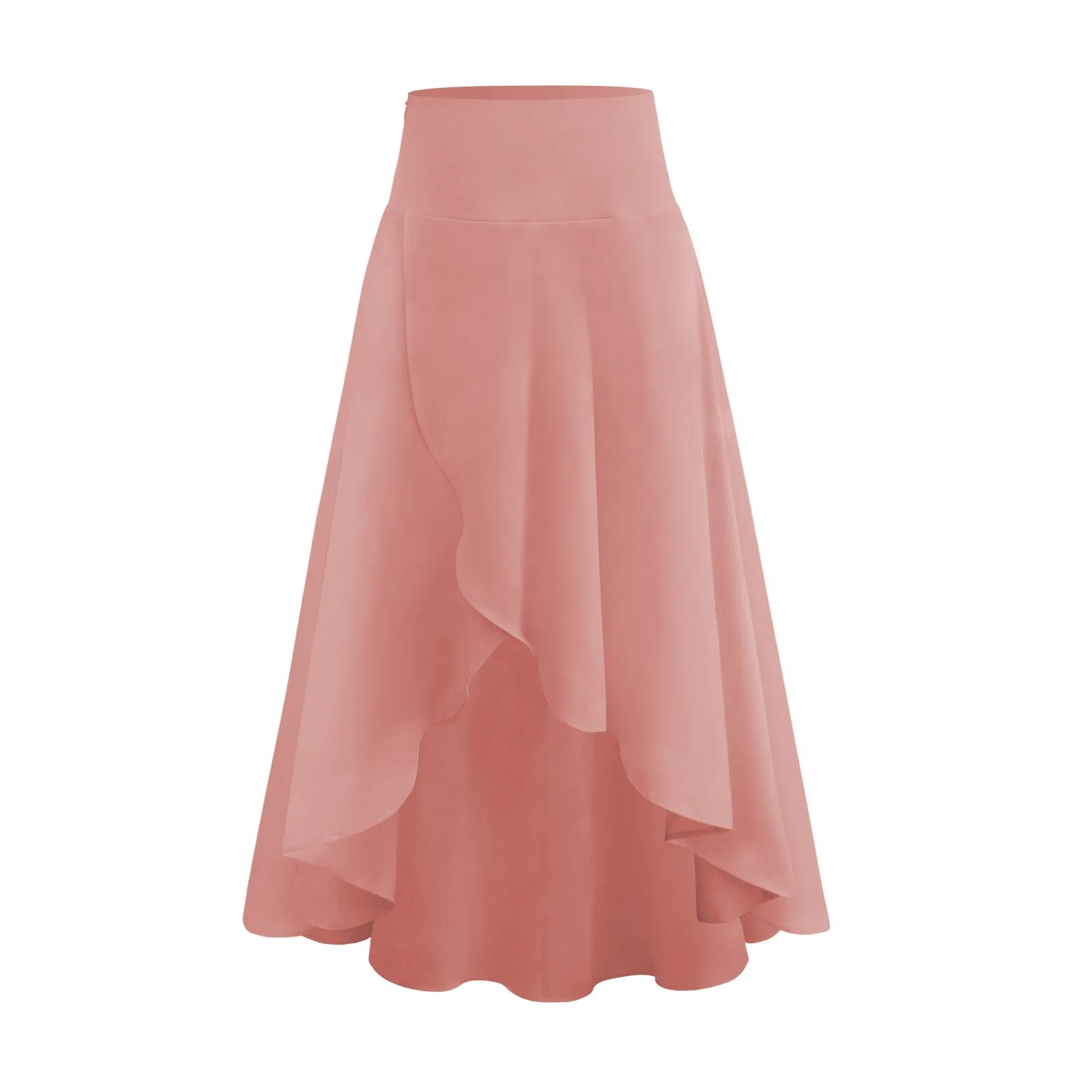 Solid Color Women's Ruffled Irregular Elegant Summer Wear Fashion Skirt