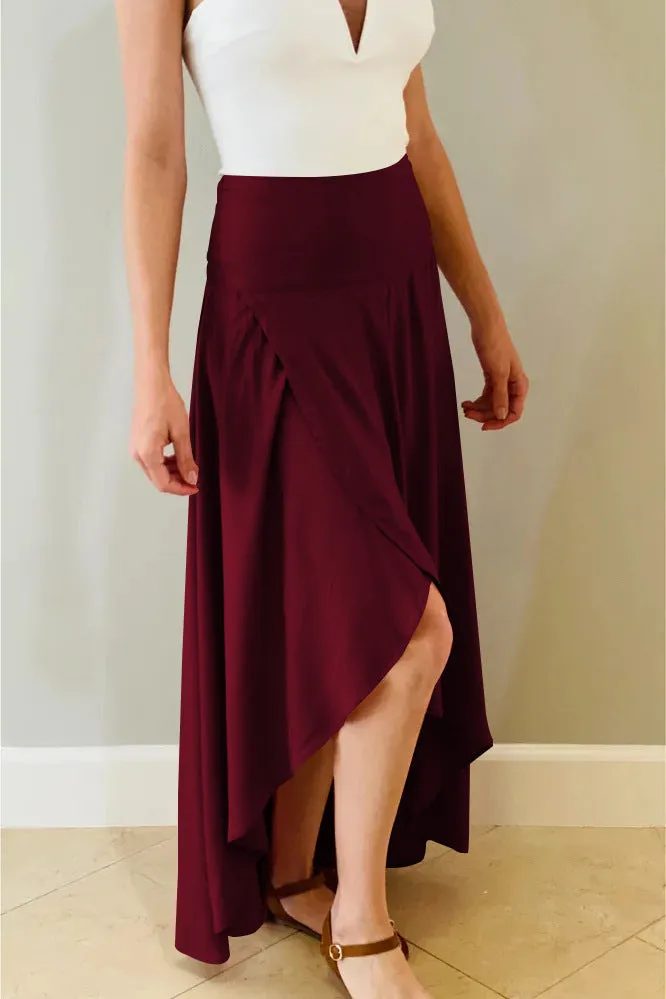 Solid Color Women's Ruffled Irregular Elegant Summer Wear Fashion Skirt