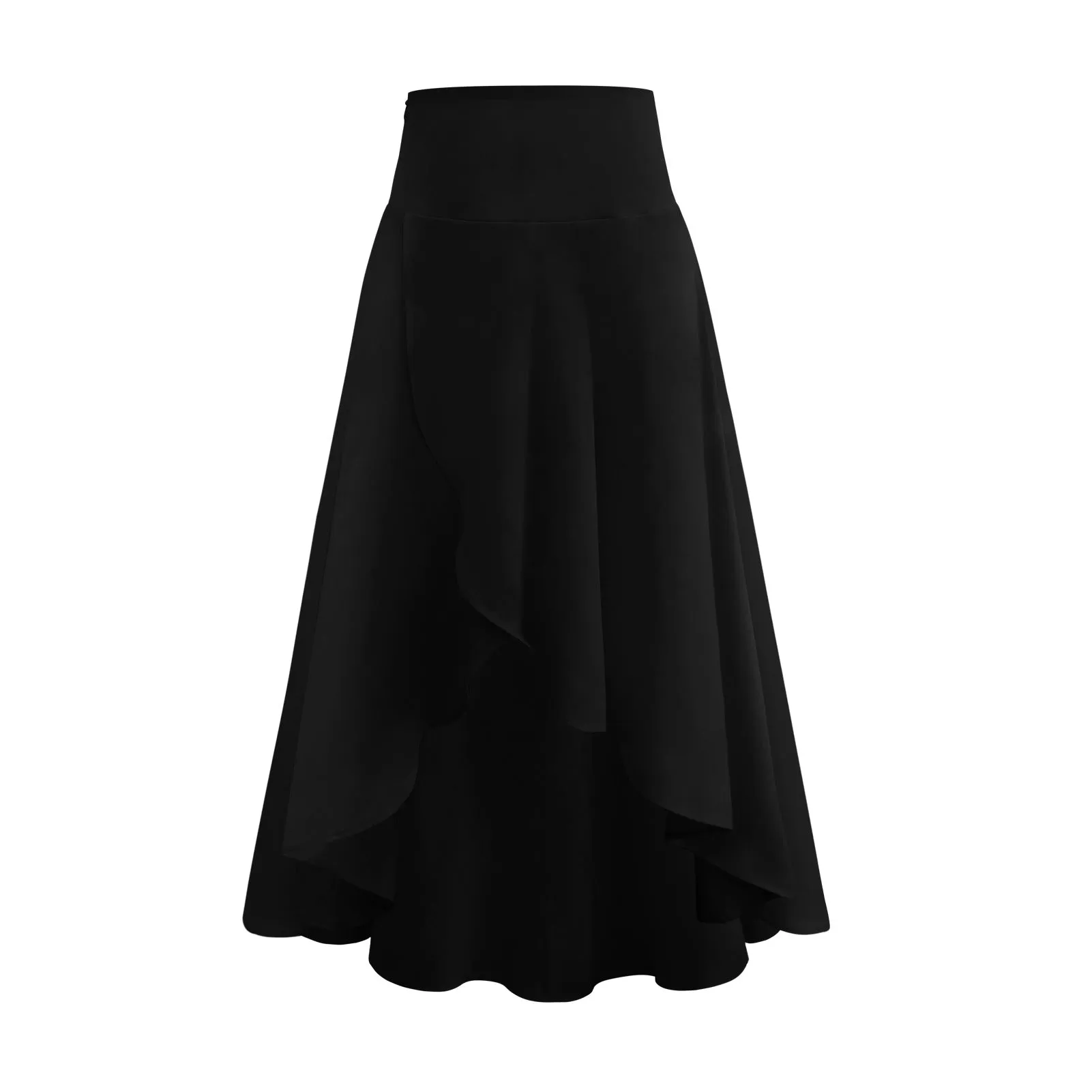 Solid Color Women's Ruffled Irregular Elegant Summer Wear Fashion Skirt