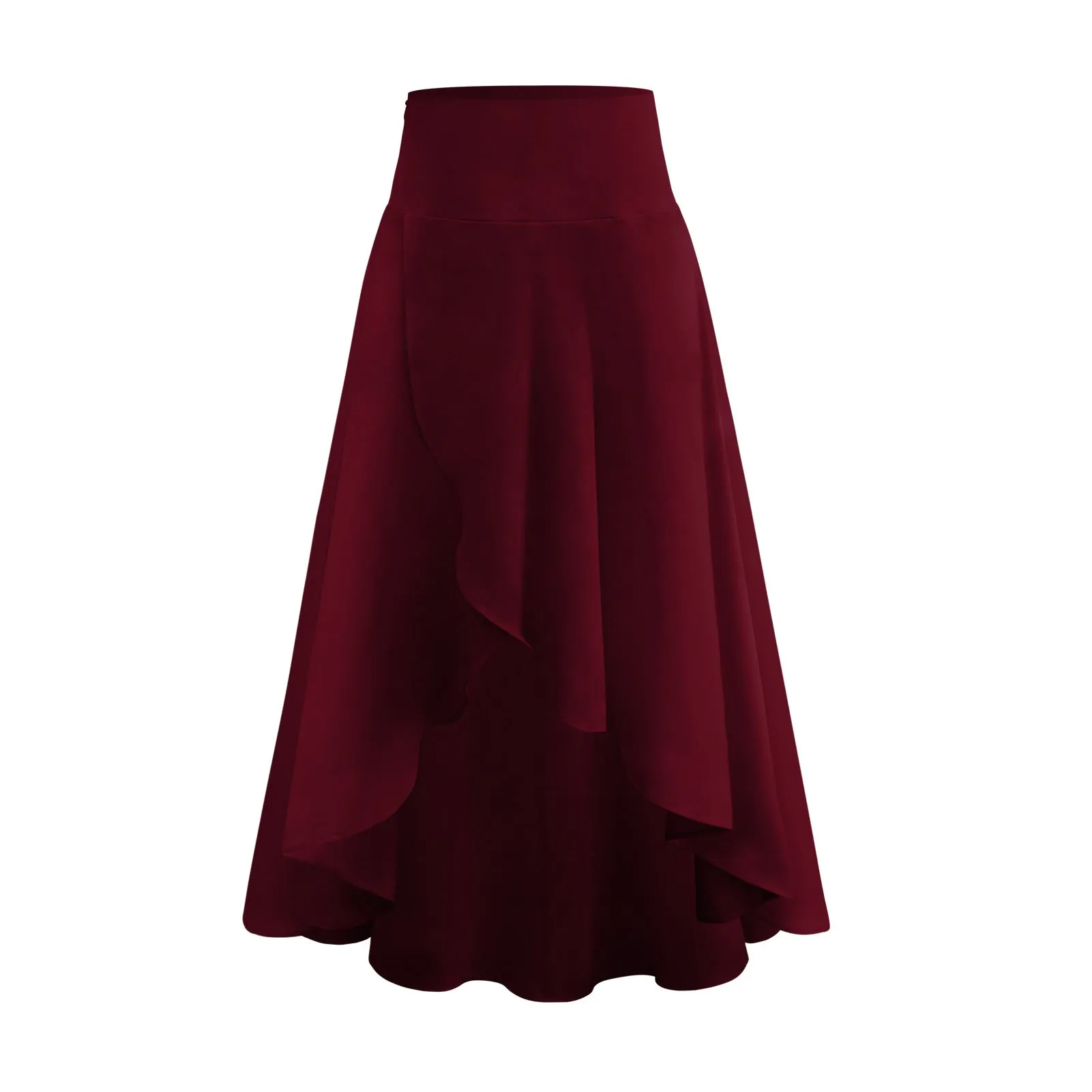 Solid Color Women's Ruffled Irregular Elegant Summer Wear Fashion Skirt