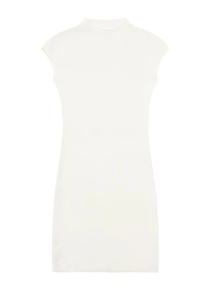 Sophisticated Vintage Sleeveless Knit Dress: Elegant Women's Style Statement
