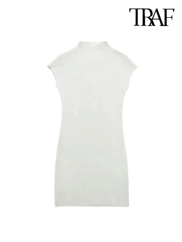 Sophisticated Vintage Sleeveless Knit Dress: Elegant Women's Style Statement