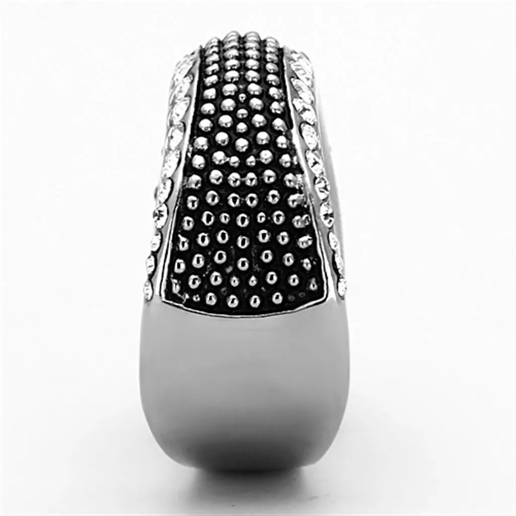 Stainless Steel Ring Top GRD Crystal Clear TK1216 for Women Style High