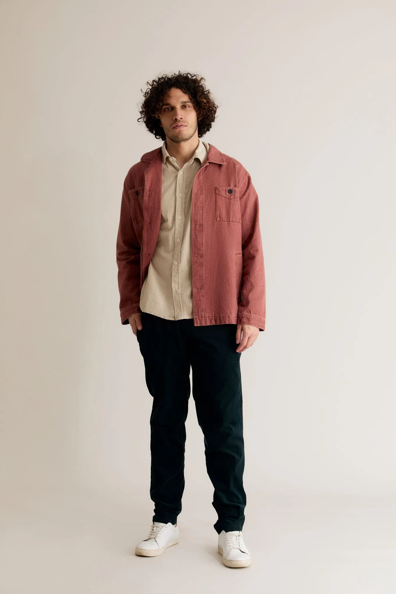 Stanley Men's Organic Cotton Twill Denim Overshirt | Red Wash