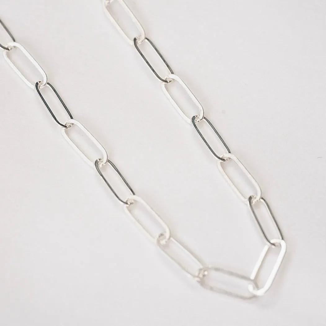 Sterling Silver Paperclip Necklace - Choose Size