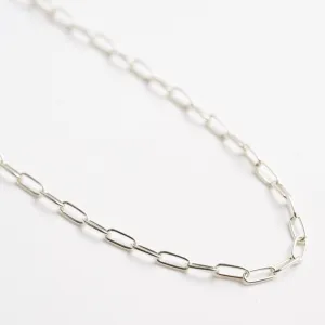 Sterling Silver Paperclip Necklace - Choose Size