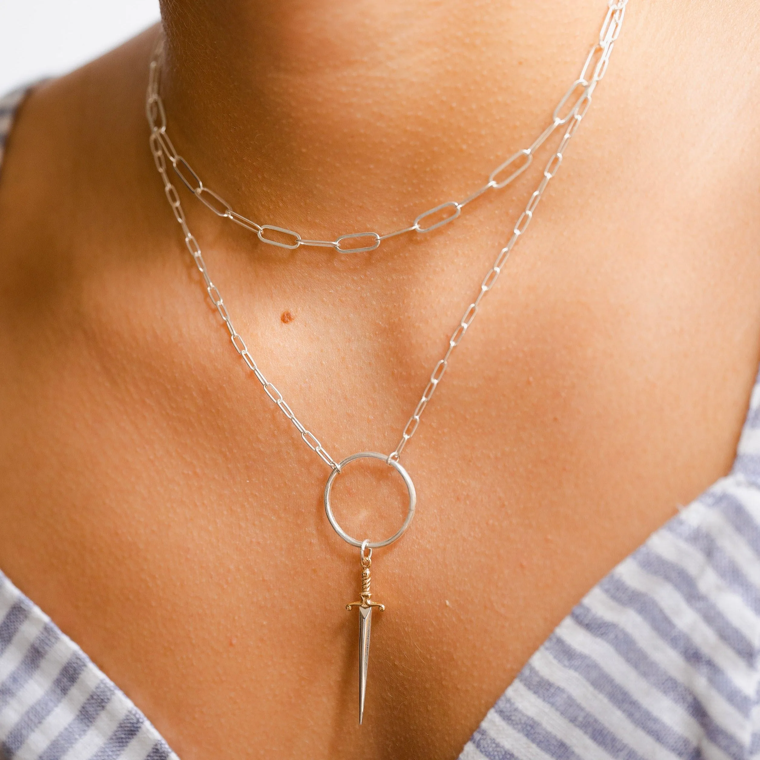 Sterling Silver Paperclip Necklace - Choose Size