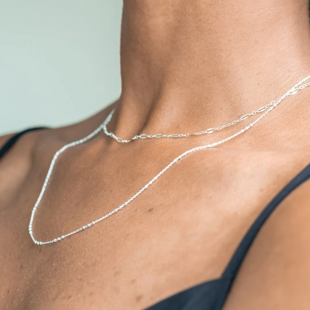 Sterling Silver Trio Beaded Chain
