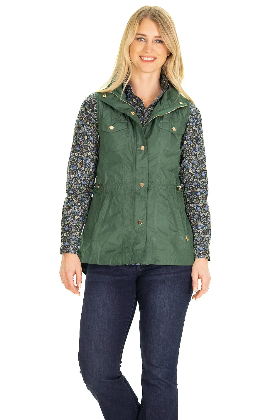 The Sumner Vest in Green Nylon