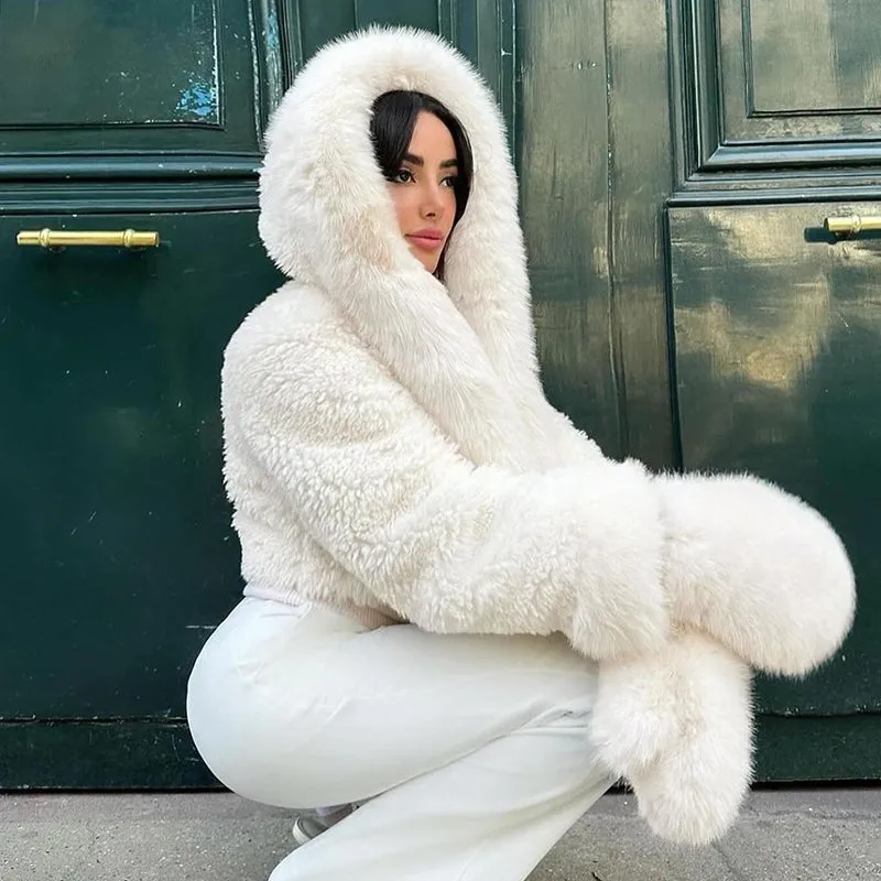 Tianna Faux Fur Hooded Coat