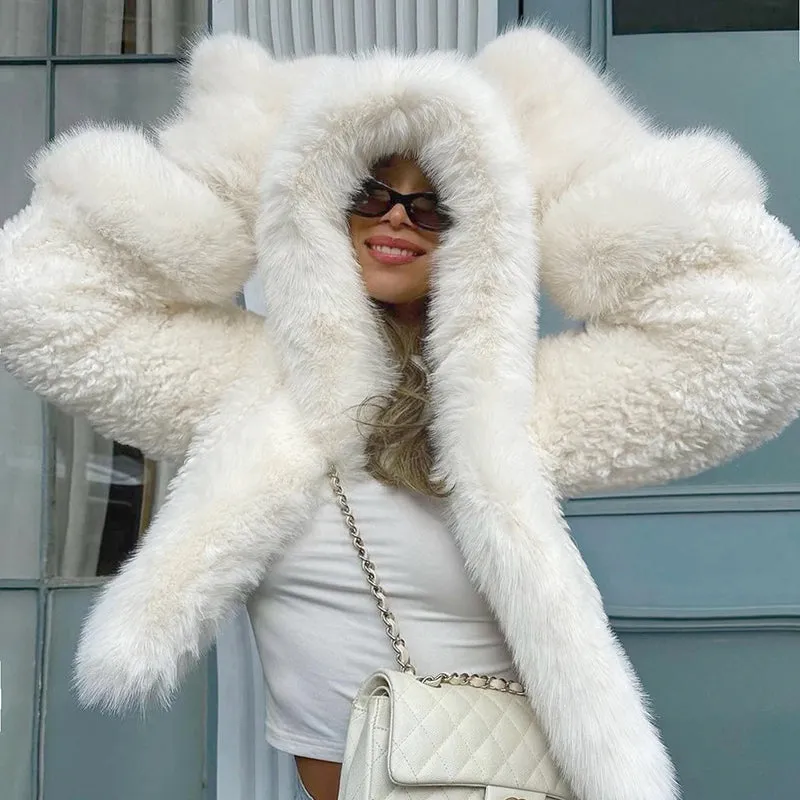 Tianna Faux Fur Hooded Coat