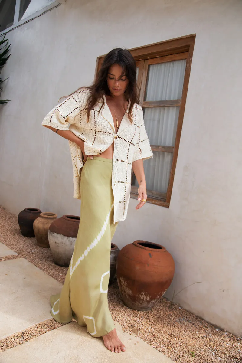TRAVEL ON CROCHET SHIRT - CREAM