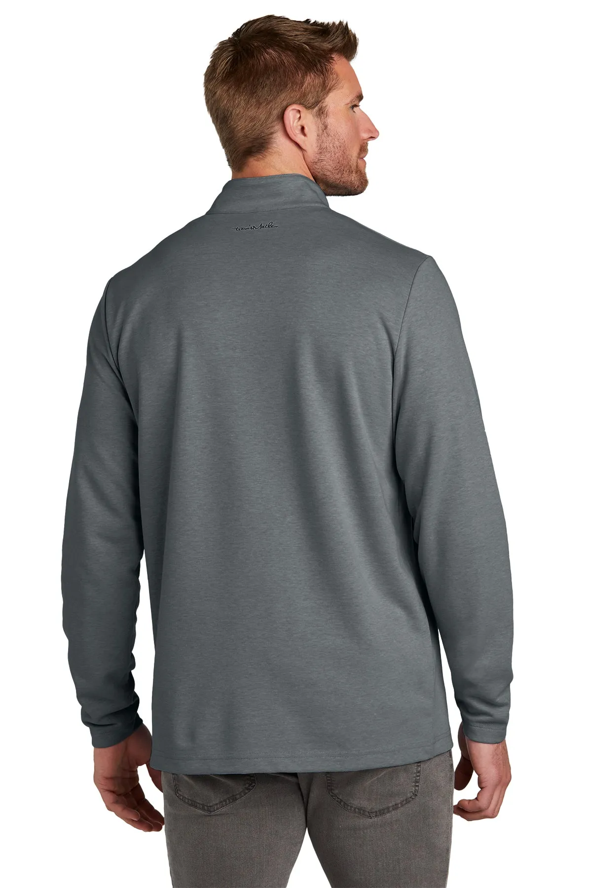 TravisMathew Coveside Branded Quarter Zips, Dark Grey Heather