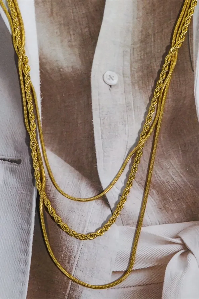 Triple Layering Clasp Necklace
