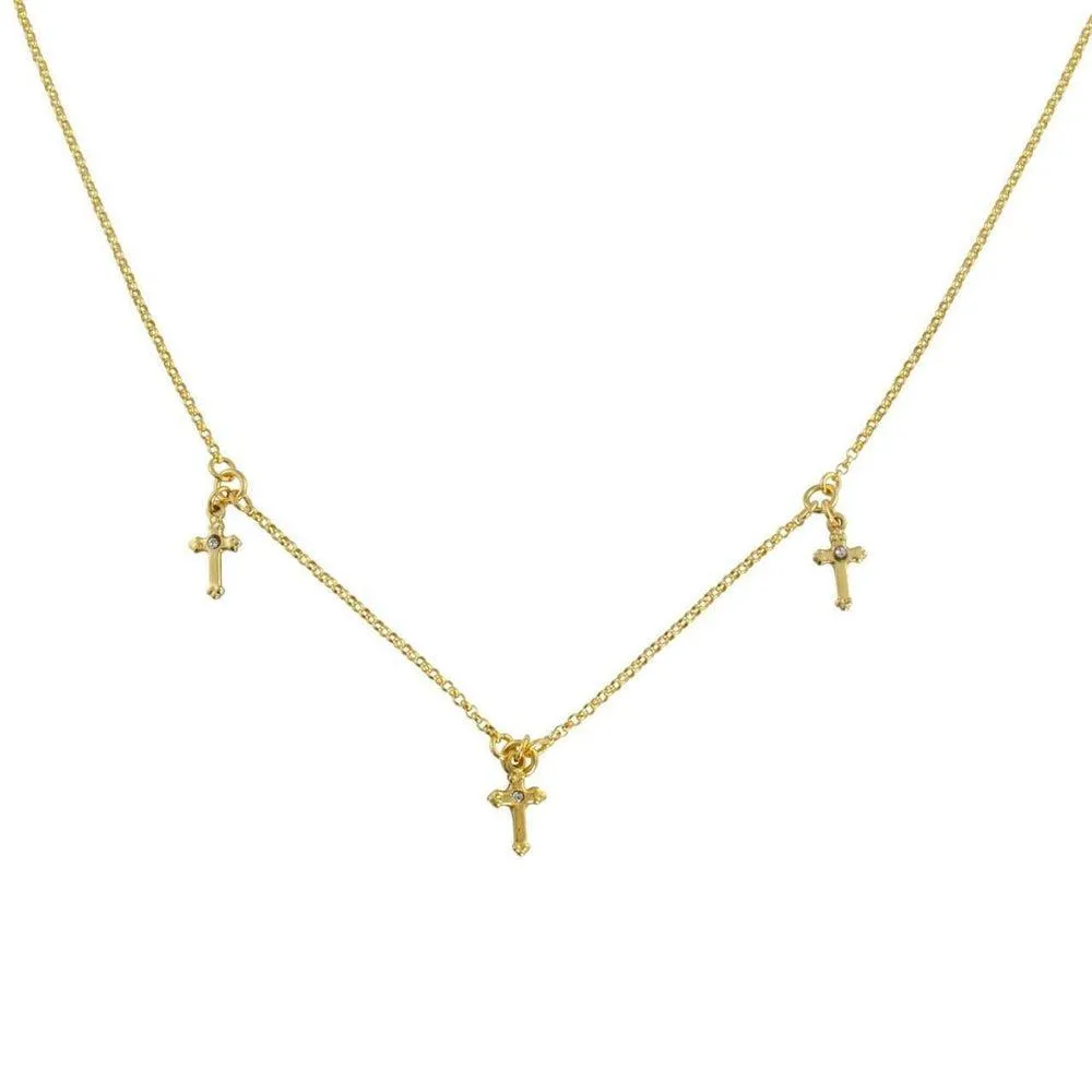 Triple Lovers Cross Choker