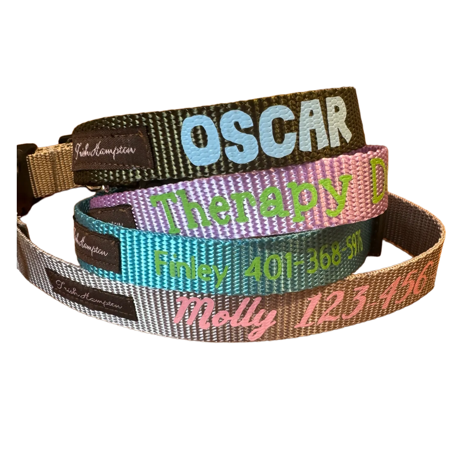 Turquoise/Aqua Nylon Webbing Dog Collar - 802