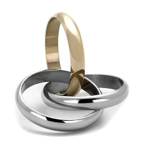 Two-Tone IP Rose Gold Stainless Steel Ring with No Stone for Women Style TK1670