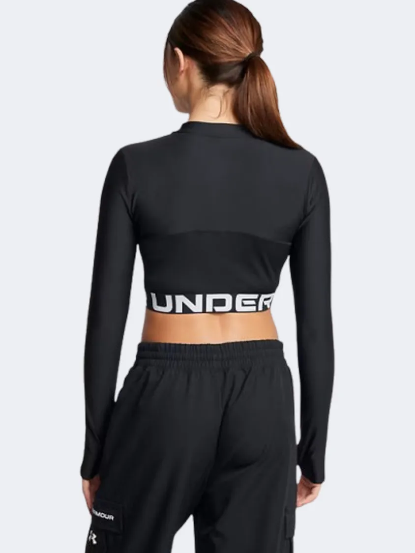 Under Armour Heatgear Rib Women Training Long Sleeve Black/White